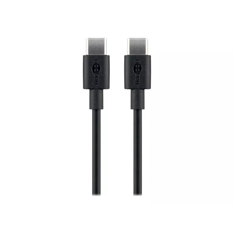 Wentronic goobay - USB kabelis - USB-C (vīr.) uz USB-C (vīr.) - USB2.0 3 A - 0,5 m - Melns (66316)