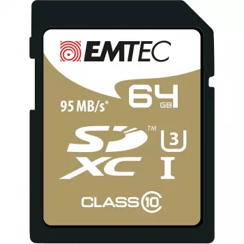 EMTEC Speedin - zibatmiņas karte - 64 GB - UHS 3. klase / 10. klase - SDXC UHS-I (ECMSD64GXC10SP)