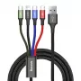 Baseus Fast 4in1 USB kabelis 2xUSB-C / Lightning / Micro 3.5A 1.2m (melns)