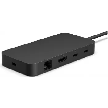 Dokstacija Microsoft Surface USB4 Dock vadu savienojums, melna — saderīgām Surface ierīcēm, vadu USB4 savienojamība
