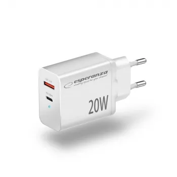 Esperanza EZC105W tīkla lādētājs 20W Balts