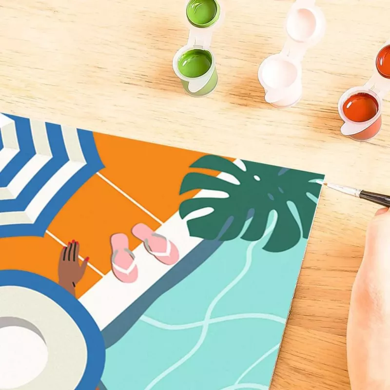 Krāsošanas pēc numuriem komplekts Ravensburger CreArt – Pool Time (gleznošanas komplekts, modelis 25523)