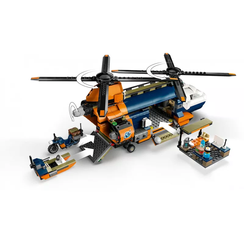 LEGO City 60437 Jungle explorer helicopter in base camp