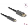 DELOCK aktīvais optiskais kabelis USB-C uz DisplayPort 81604 4K 60 Hz, USB-C (Alt režīms) uz DP, 1,8 m