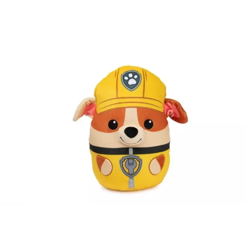 PAW Patrol Rubble Squish Plush, Oficiāla Rotaļlieta no Populārās Multfilmas, Mīksta Pildīta Dzīvnieka Rotaļlieta Bērniem no 1 Gada Vecuma, 12”