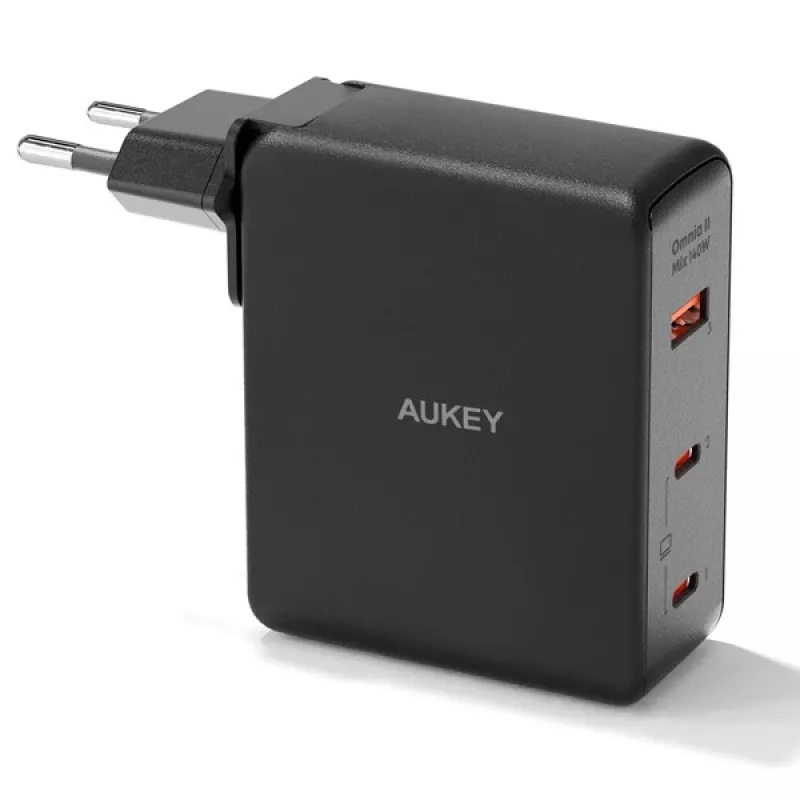 Sienas lādētājs Aukey PA-B7O, 3 × USB, GaN tehnoloģija