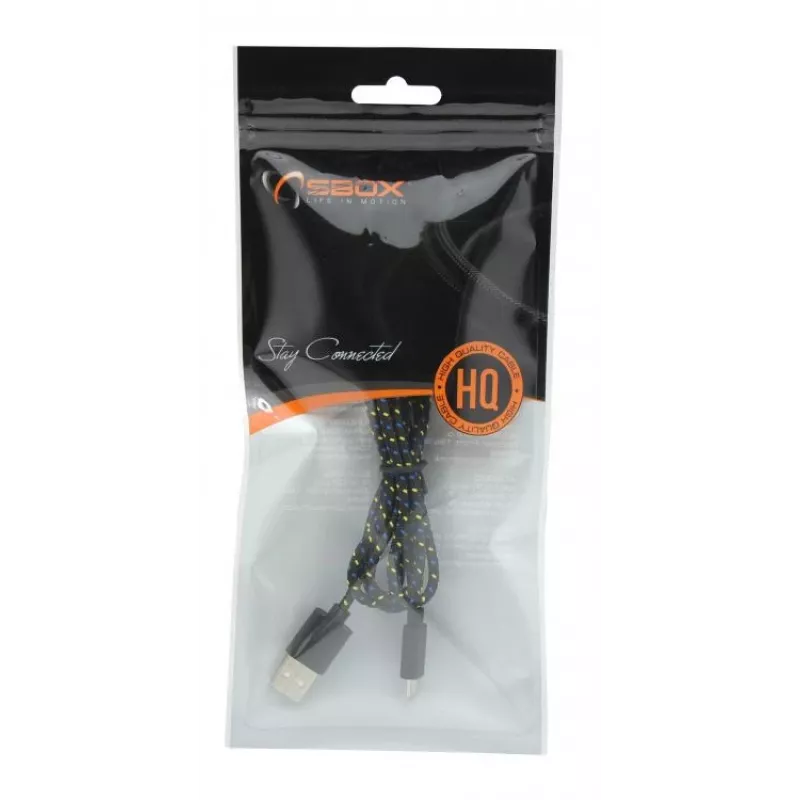 Sbox USB-1031B USB->Micro USB 1M melns