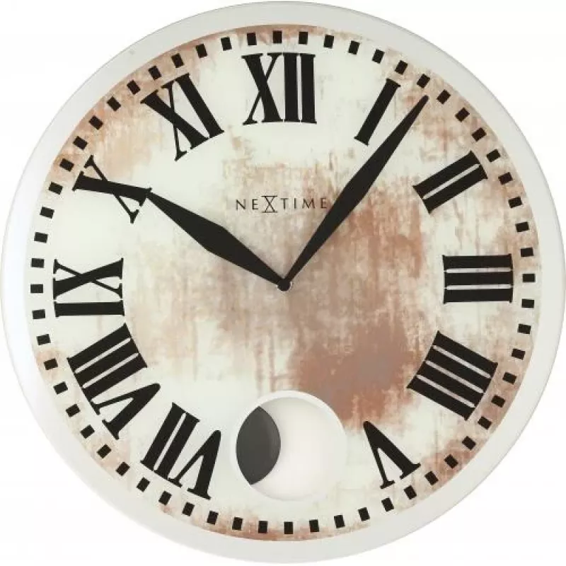 NeXtime klok 8162 Romana, Ø43 cm, siena, balts