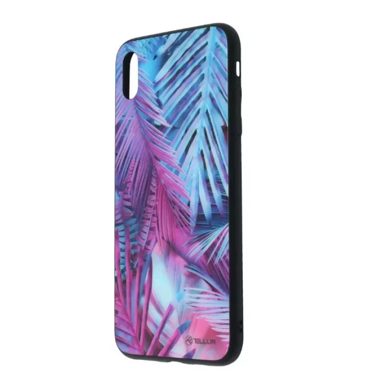 Aizsargājošs stikla uzmava vāciņš Tellur iPhone XS Max ar drukātu palmu dizainu