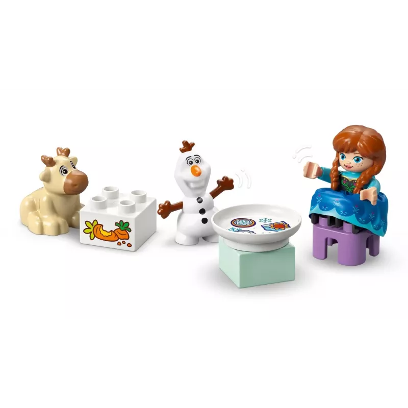 Būvniecības rotaļlieta LEGO DUPLO 10455 Disney Annas un Elsas ledus pils ballīte — DUPLO komplekts, 54 detaļas, 4 minifigūras, vecumam 2+