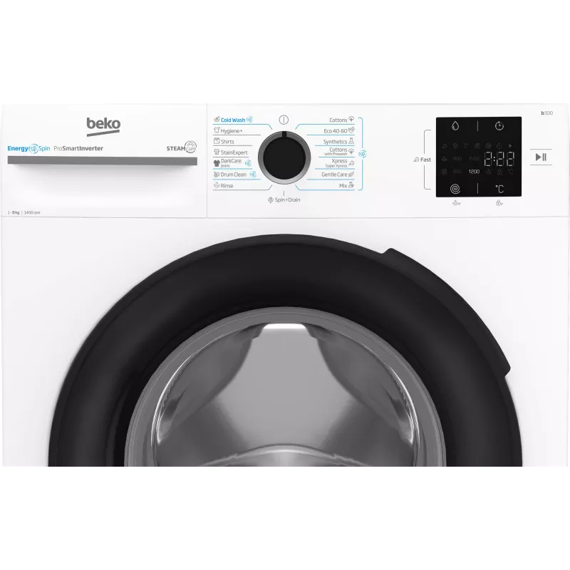 BEKO veļas mazgājamā mašīna BM3WFSU38413WB, 8 kg, enerģijas klase A, 51.8 cm, 1400 apgr./min, invertora motors