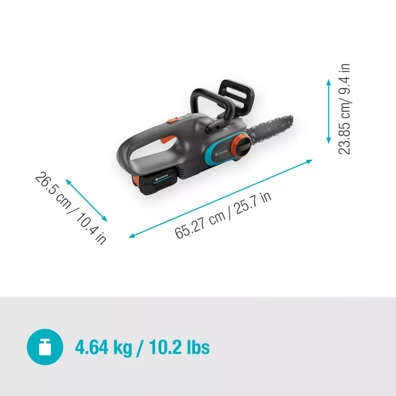 Akumulatora motorzāģis PowerSaw 250/18V P4A lietošanai gatavs komplekts (pelēks/tirkīzzils, Li-Ion akumulators 2,5Ah P4A, POWER FOR ALL ALLIANCE)