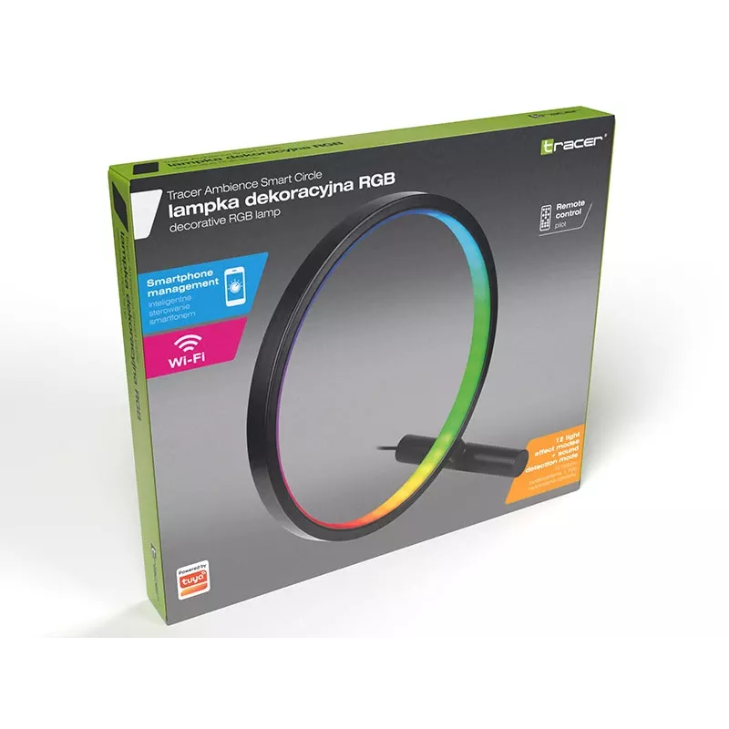 Galda lampa TRACER Ambience Smart Circle LED RGB — dekoratīva viedā LED aplis