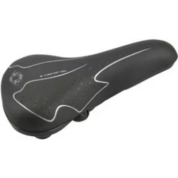 Velosipēda sēdeklis FISCHER Trekking 85652 ar elastomēra balstiekārtu, melns/baltss