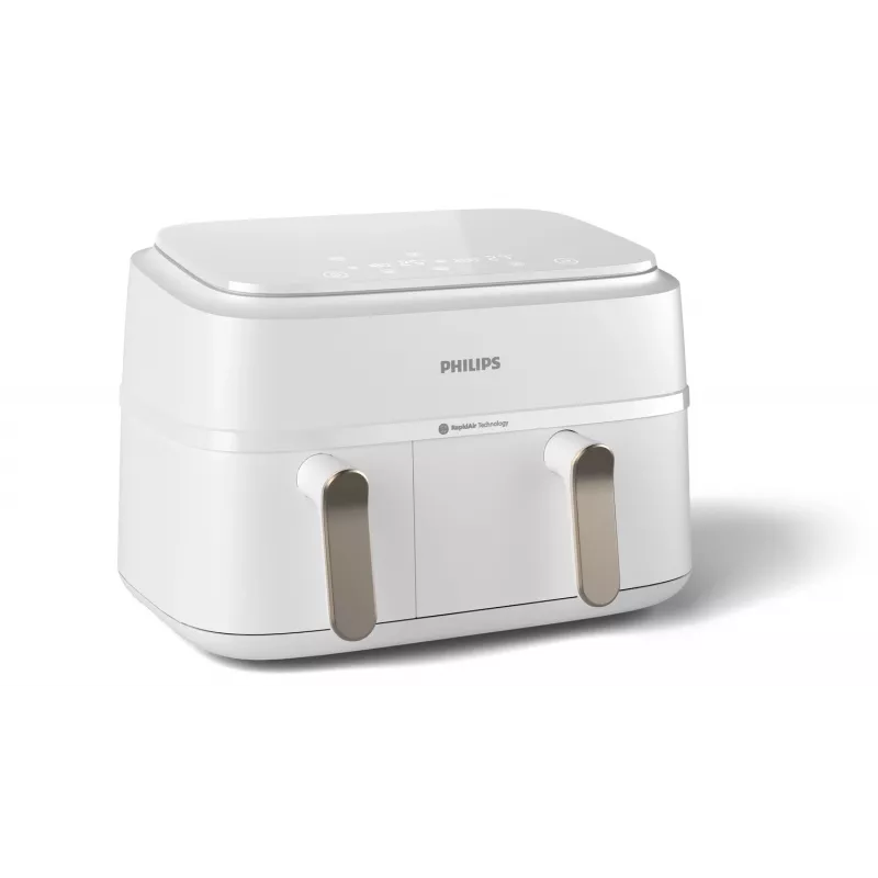 Philips 3000 sērija NA353/10 divkameru karstā gaisa fritieris 9 L brīvstāvošs 2750 W Silver, balta