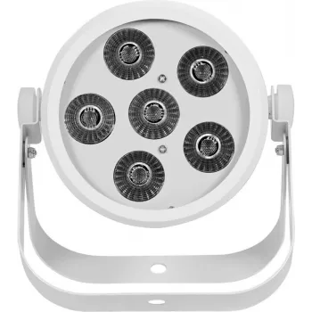 LED par gaisma EUROLITE Silent Par 6 QCL Floor RGBW 6x4W — kompakts grīdas PAR ar RGBW gaismas diodēm