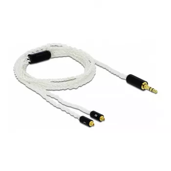 Audio kabelis DeLOCK 85845 1.2m 3.5mm 2x MMCX balts