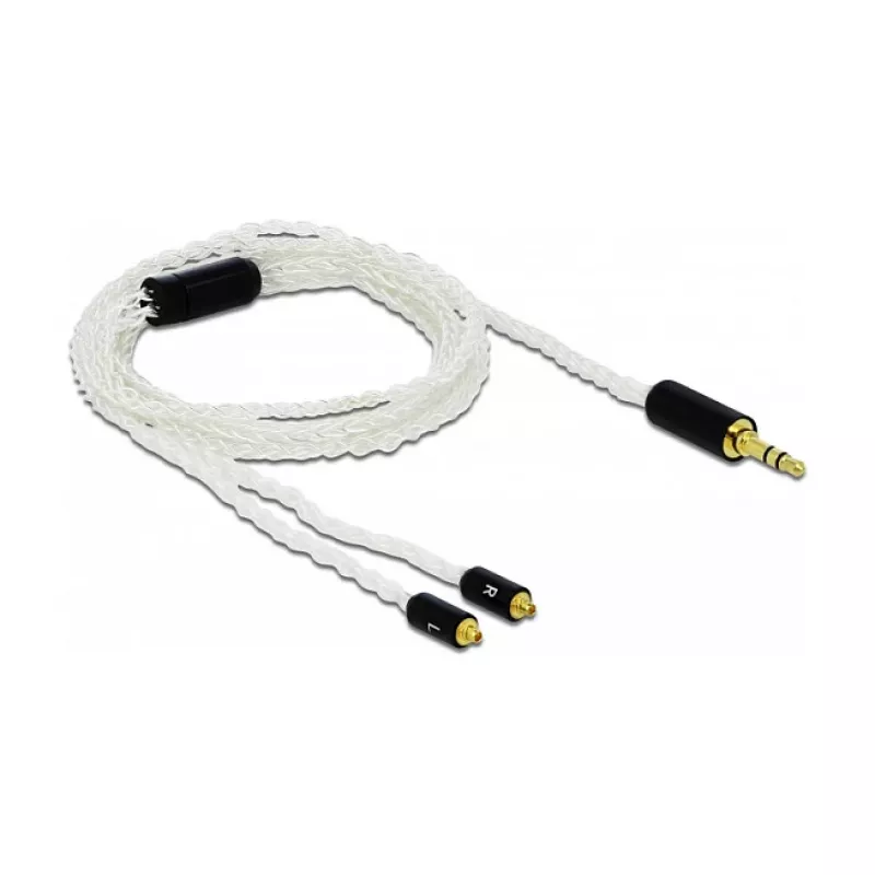 Audio kabelis DeLOCK 85845 1.2m 3.5mm 2x MMCX balts
