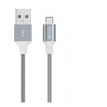 USB datu kabeļu komplekts Devia Pheez Series — Micro USB, 3 gab. (25 cm, 1 m, 2 m) Pelēks