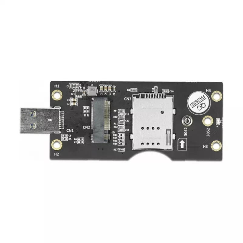 Delock 63166 USB 3.0 Type-A uz M.2 Key B pārveidotājs ar SIM slotu