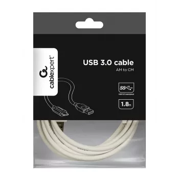 Gembird CCP-USB3-AMCM-6-W USB kabelis USB 3.2 Gen 1 (3.1 Gen 1) 1,8 m USB A USB C Balts