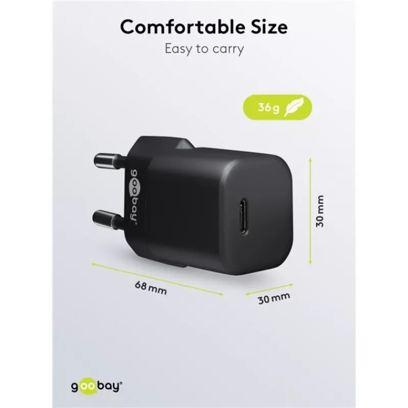 Mobilās ierīces lādētājs Goobay 65403 Universal Melns AC ātrā uzlāde
