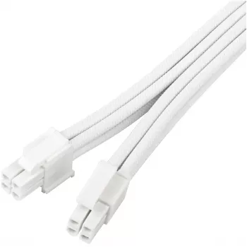 Barošanas bloka pagarinātājkabelis SILVERSTONE EPS 12V 8‑pin (30 cm) balts SST-PP07E-EPS8W-V2