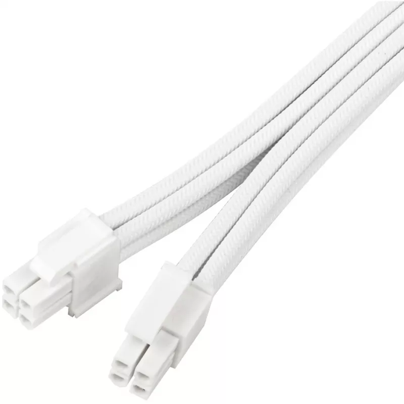 Barošanas bloka pagarinātājkabelis SILVERSTONE EPS 12V 8‑pin (30 cm) balts SST-PP07E-EPS8W-V2