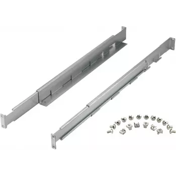 Plaukta sliežu komplekts PowerWalker 10120531 — sudraba krāsa, platums 550 mm, augstums 140 mm, dziļums 70 mm, atbalsta plaukta dziļumu 78–120 cm, svars 3,1 kg