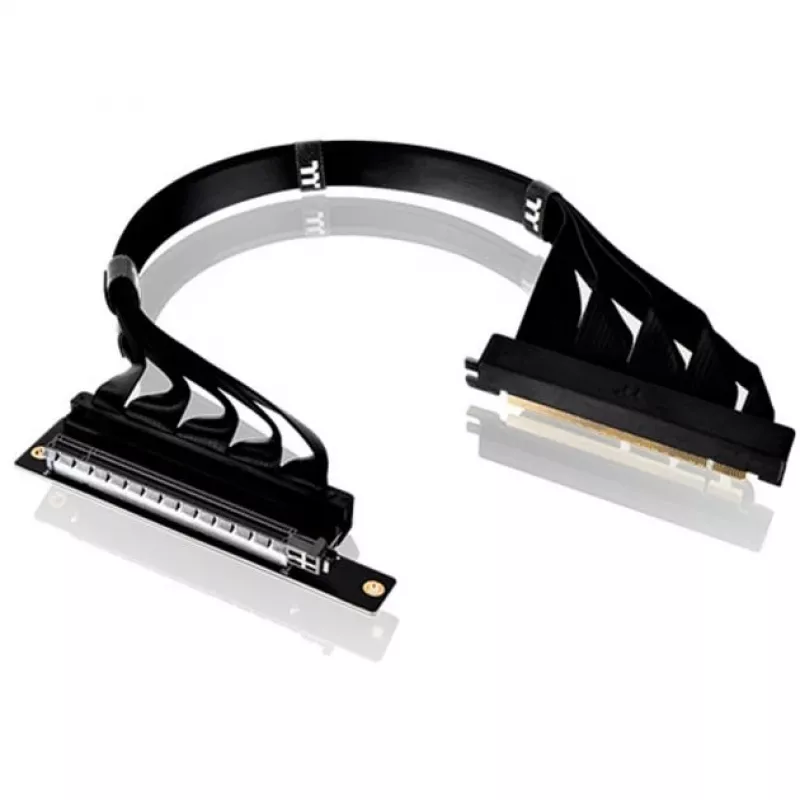 Thermaltake PCI-E 4.0 dubultais 90 grādu riser kabelis, 40 cm, melns