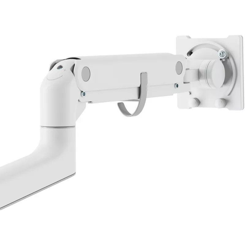 Monitora stiprinājums DIGITUS Single, skavas veida, maks. 57 collas, 27 kg ietilpība, VESA 75x75–100x100, balts