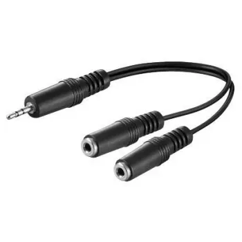 Microconnect AUDLL02 audio kabelis 0,2 m 3,5 mm 2 x 3,5 mm Melns