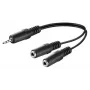 Microconnect AUDLL02 audio kabelis 0,2 m 3,5 mm 2 x 3,5 mm Melns