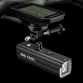 Rockbros RHL1500 priekšējais velosipēda lukturis spidometram/GPS
