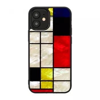 Aizsargapvalks iKins Apple iPhone 12 mini — melns Mondrian dizains