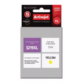Activejet AB-3219YNX tintes kasetne (aizstāj Brother LC3219Y XL; Supreme; 20 ml; dzeltena)