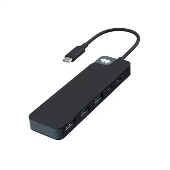 USB-C centrmezgls HYPER HD4101BKGL — 5 portu (USB-C, USB 3.2 Gen1 A tipa, HDMI 4K), 5000 Mbit/s, melns