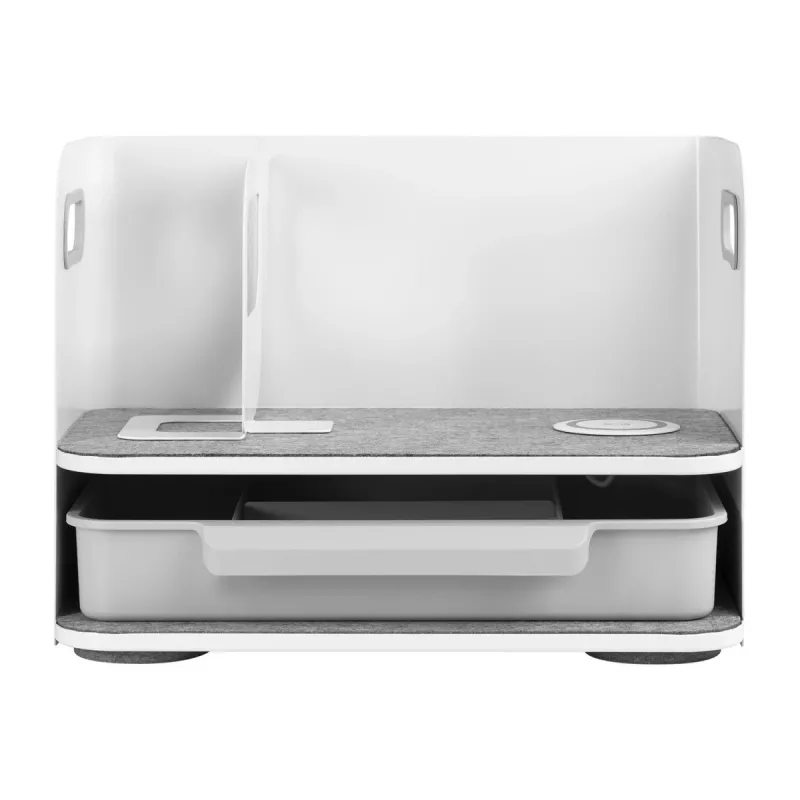 Galda organizators ar atvilktni un bezvadu lādētāju Ergo Office, balts, maks. 10kg, ER-441