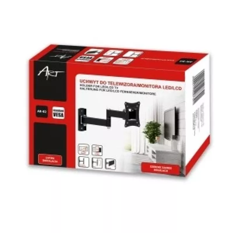 Turētājs TV LCD/LED 10-27 15KG AR-82 regulējams vertikāli/horizontāli 28cm