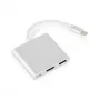 USB grafikas adapteris GEMBIRD A-CM-HDMIF-02-SV, HDMI izeja, līdz 3840×2160, sudraba krāsa, 58,5×51×11,6 mm