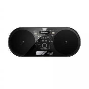 Baseus 2In1 20W Digital Led Display Headphones Melns Wireless Charging