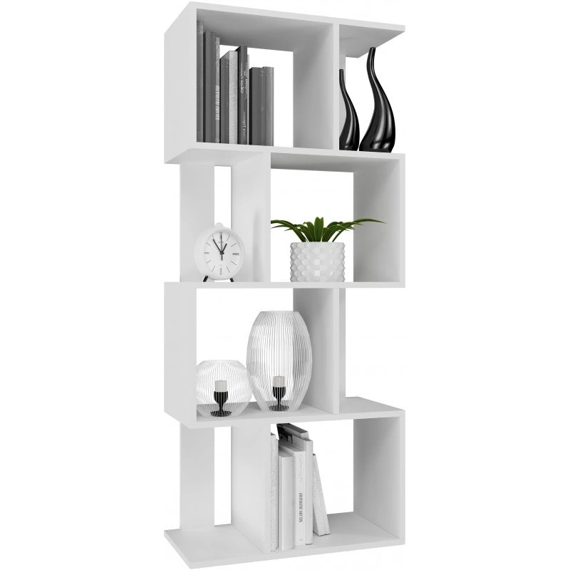 Grāmatu skapis FIESTA 4P 59.5x30x140 cm, balts