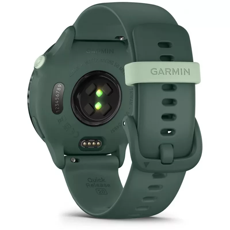 Viedpulkstenis GARMIN vívoactive 6 – sporta pulkstenis, 42 mm alumīnija/polimēra korpuss, AMOLED 1,2 collas, GPS, 5 ATM, optiskais HR, SpO2, 8 GB, zaļš