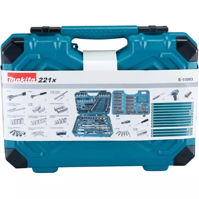 Makita E-10883 mehāniķa instrumentu komplekts 221 instruments