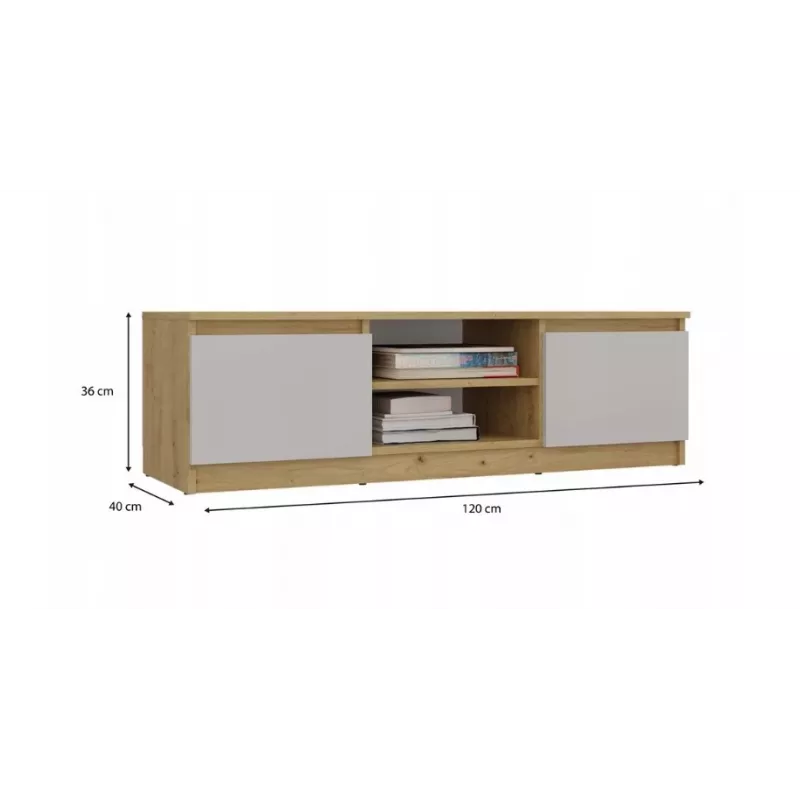 MALWA 120 TV skapis, artisan ozols/kašmira