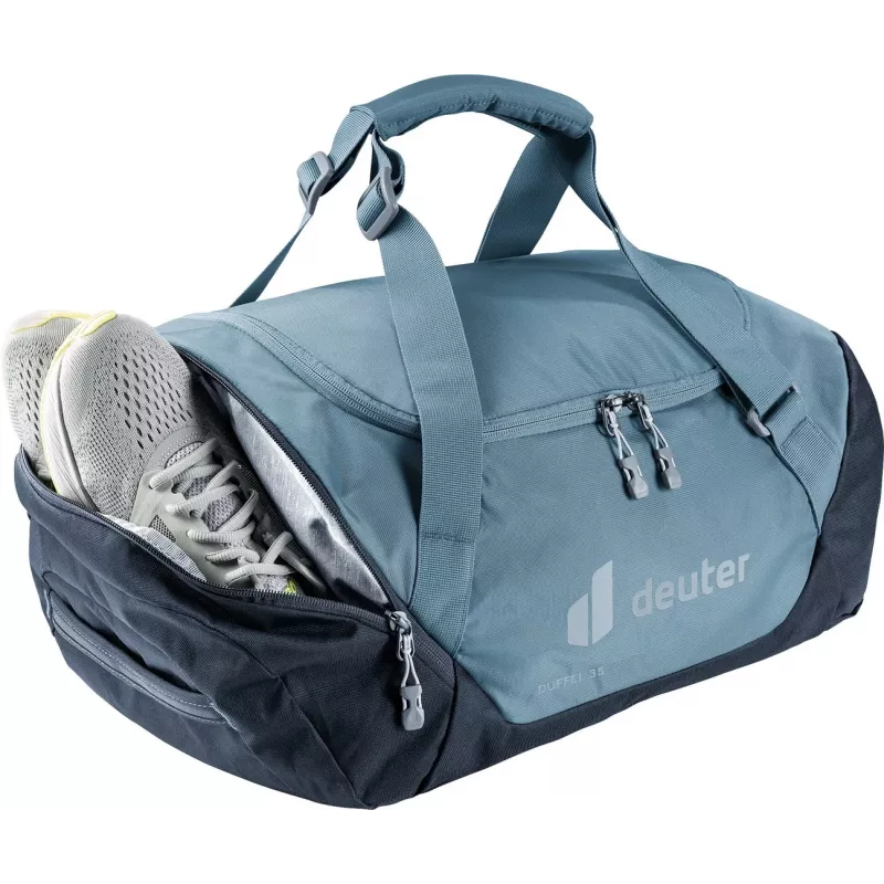 Somas soma DEUTER Duffel 35 atlantic-ink — 35 L ietilpība, ūdensnecaurlaidīga pamatne, pārnēsāšanas rokturi