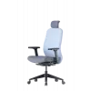 Up Up Athene ergonomiskais biroja krēsls melns, pelēks + zils audums