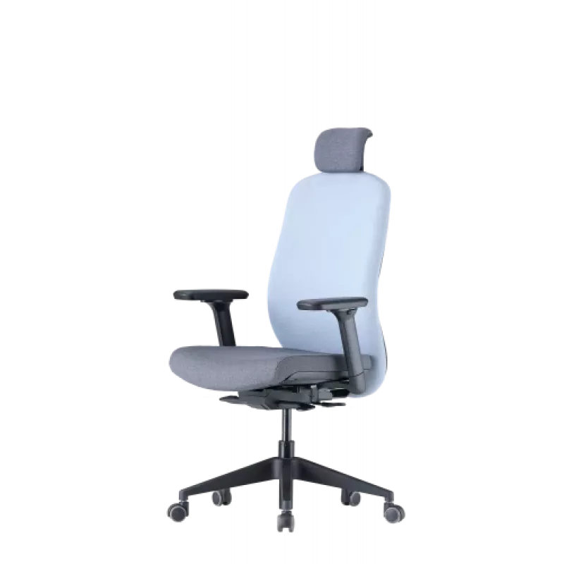 Up Up Athene ergonomiskais biroja krēsls melns, pelēks + zils audums
