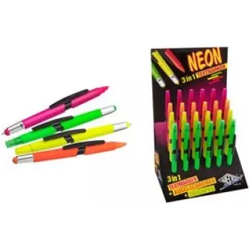WEDO 3-in-1 Eingabestift NEON — 24 gabalu komplekts: skārienpildspalva, lodīšu pildspalva un marķieris
