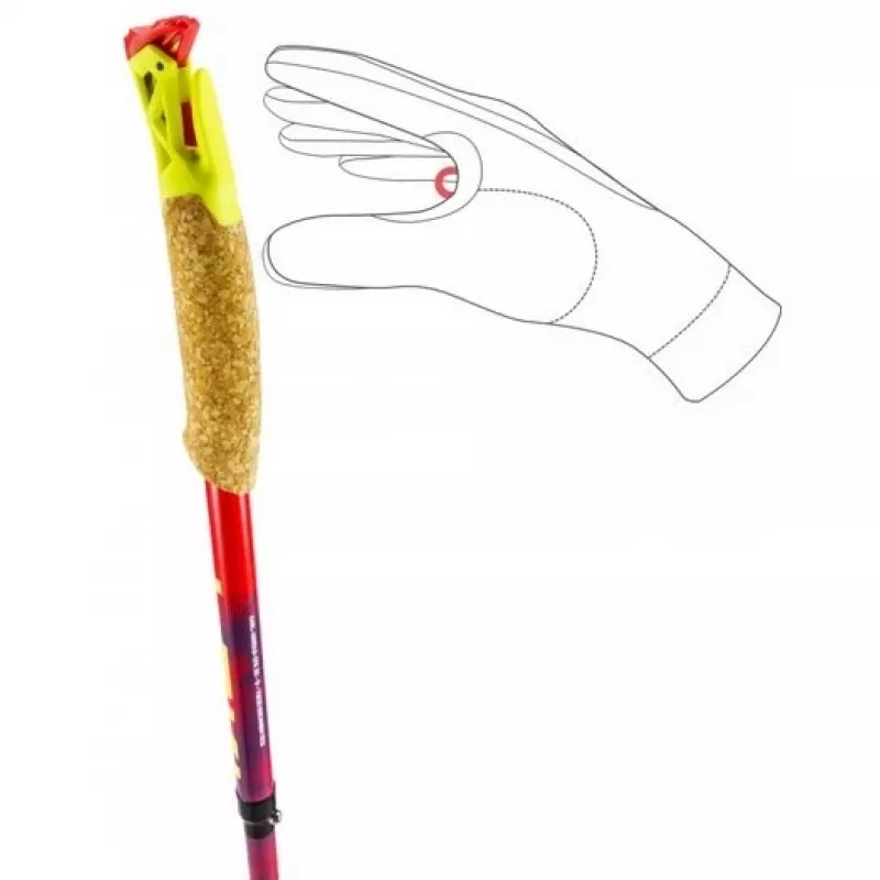 Pārgājienu nūjas Leki TRL Ultratrail FX One 120 cm, sarkanas